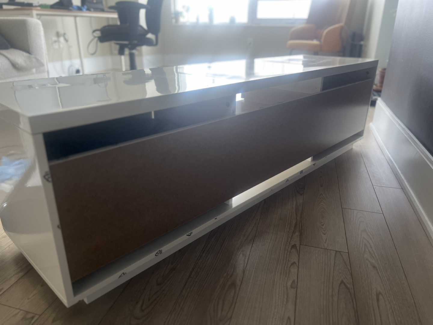 White TV Stand with Storage (ikea model Byas) - photo 5