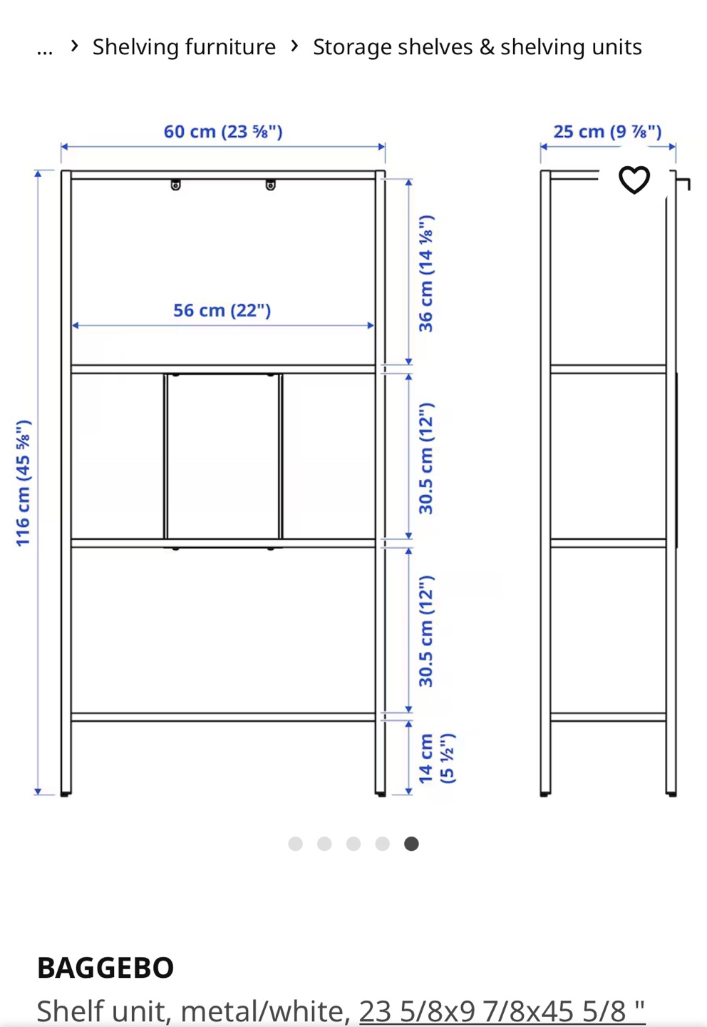 IKEA BAGGEBO White Metal 4-Shelf Unit - photo 4
