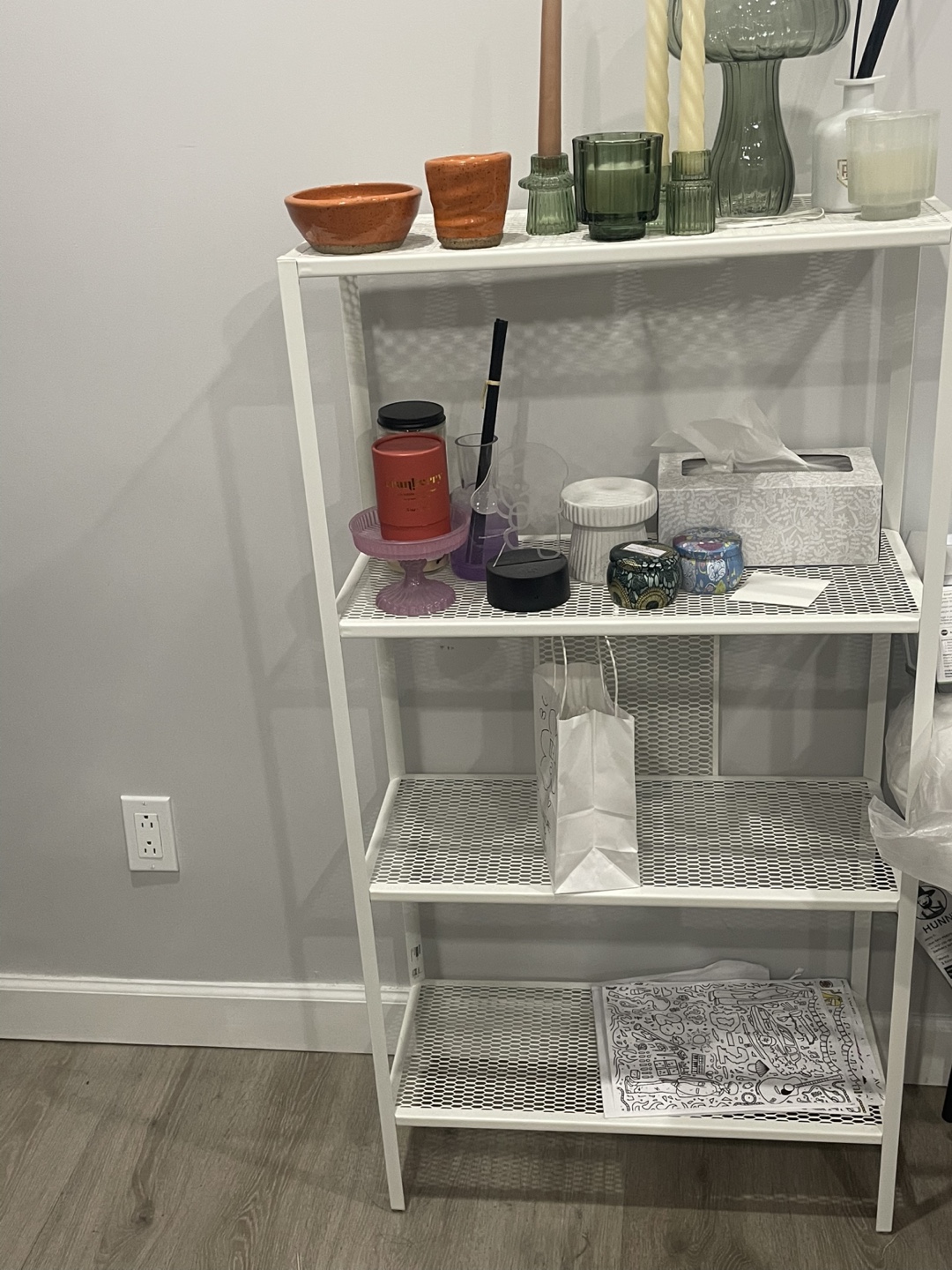 IKEA BAGGEBO White Metal 4-Shelf Unit