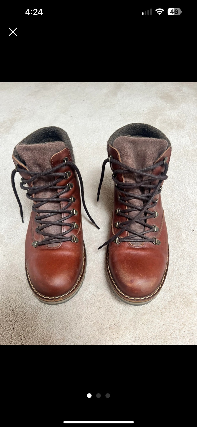 Men's Brown Leather Boots Size 14