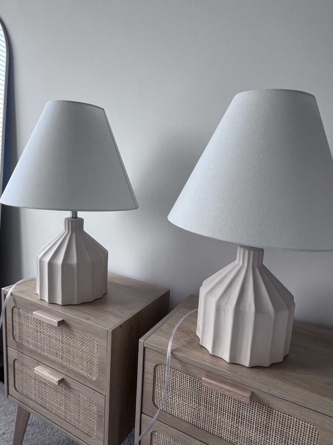 Pair of Modern Table Lamps with Pleated Bases - photo 2
