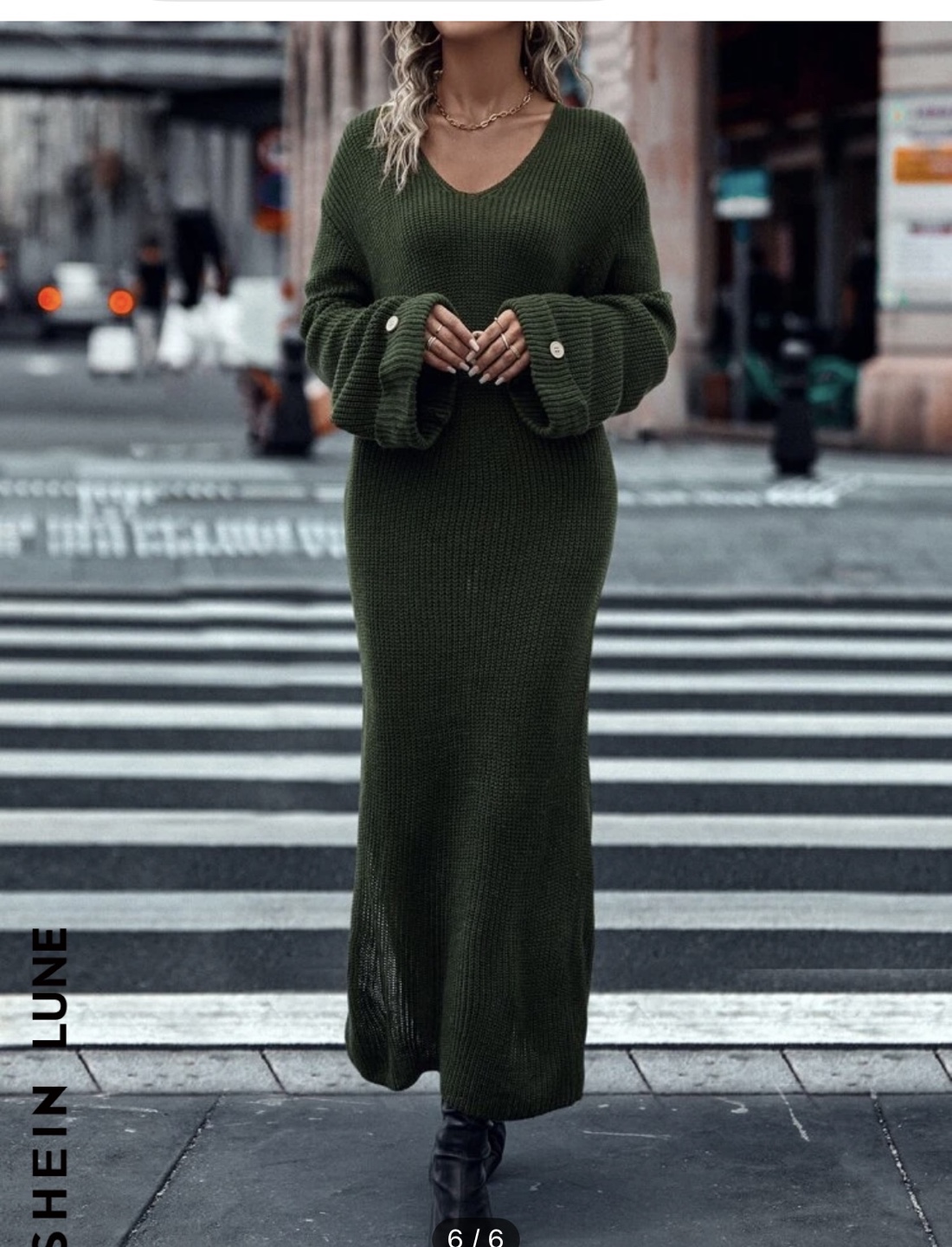 Olive Green Knit Maxi Dress