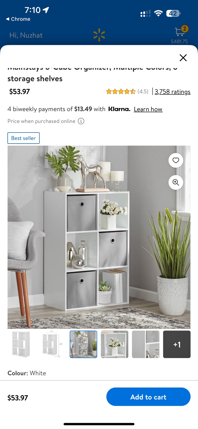 White 6-Cube Organizer Storage Shelves
