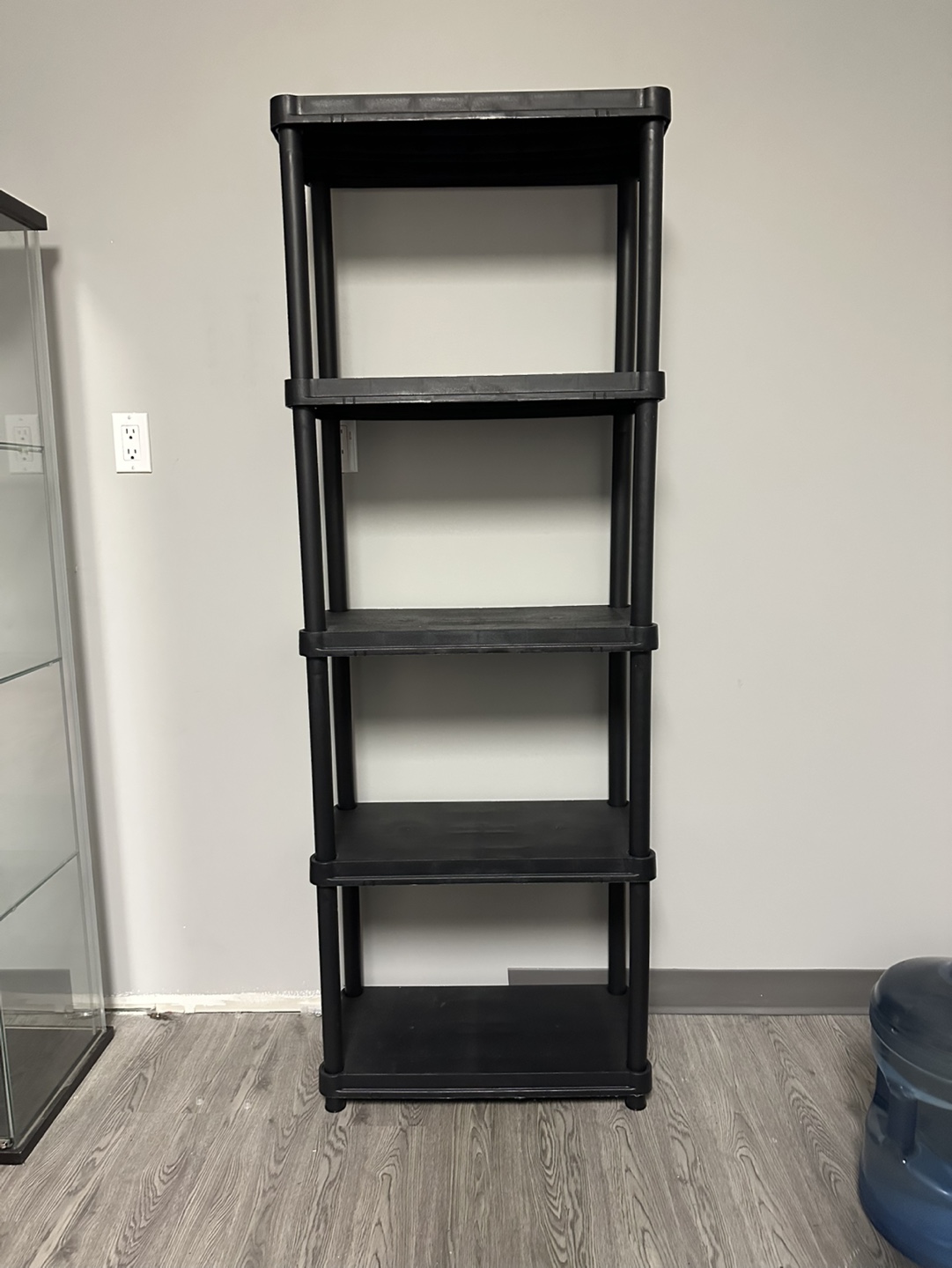 Black 5-Shelf Plastic Shelving Unit