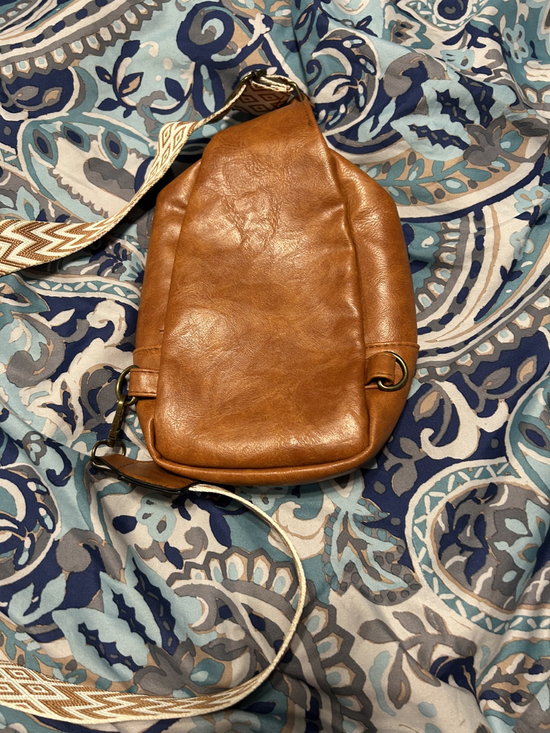 Brown Faux Leather Sling Bag - photo 2