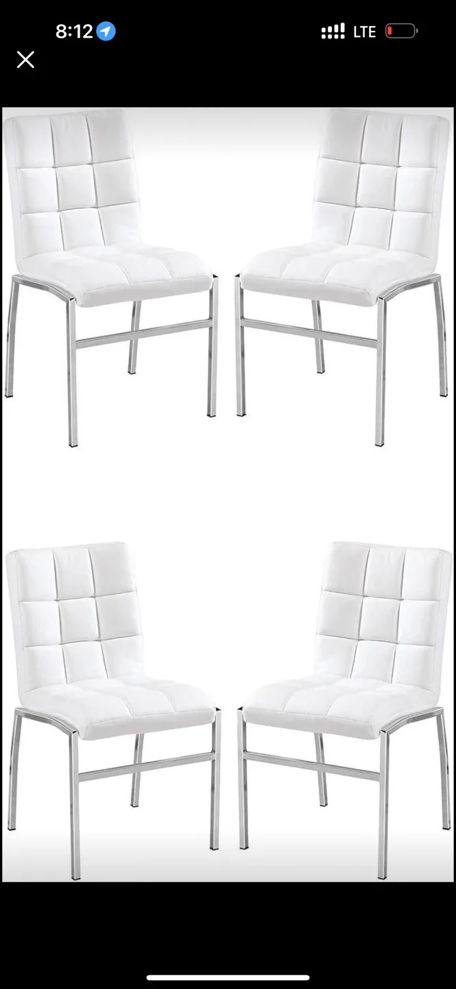 White Faux Leather Dining Chair White ▫️BRAND NEW▫️ image indicator(2)