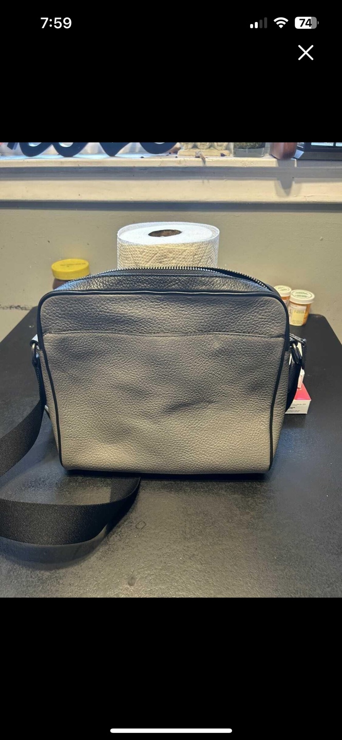 Coach Men's Grey and Black Leather Crossbody Bag - photo 2