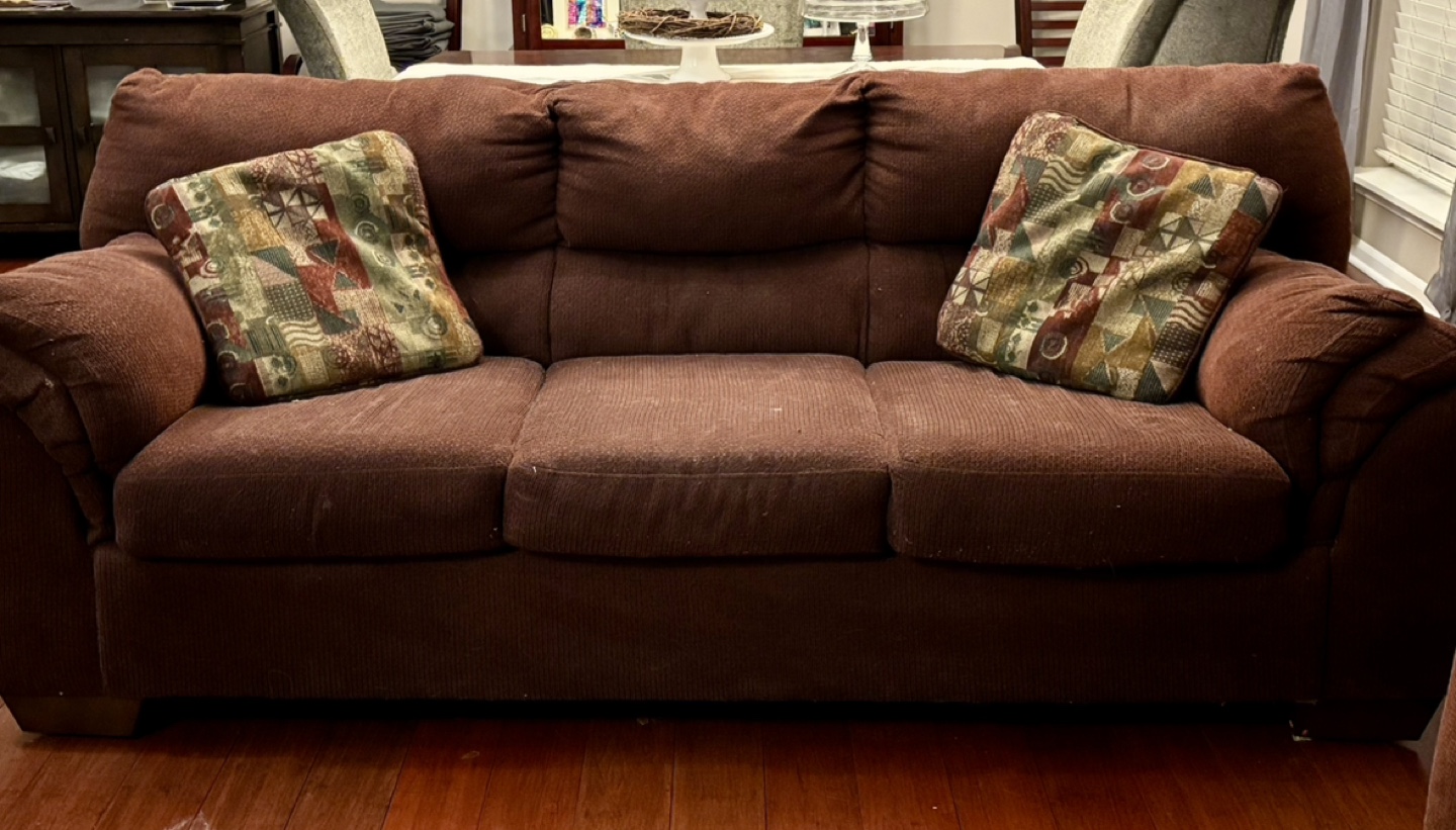 Burgundy Sofa and Loveseat Set