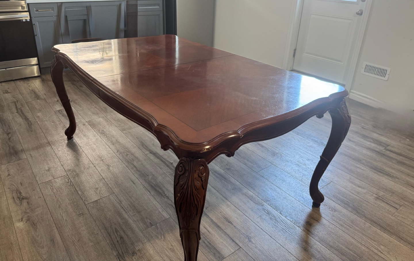 Elegant Dark Brown Wooden Dining Table with 4 chairs