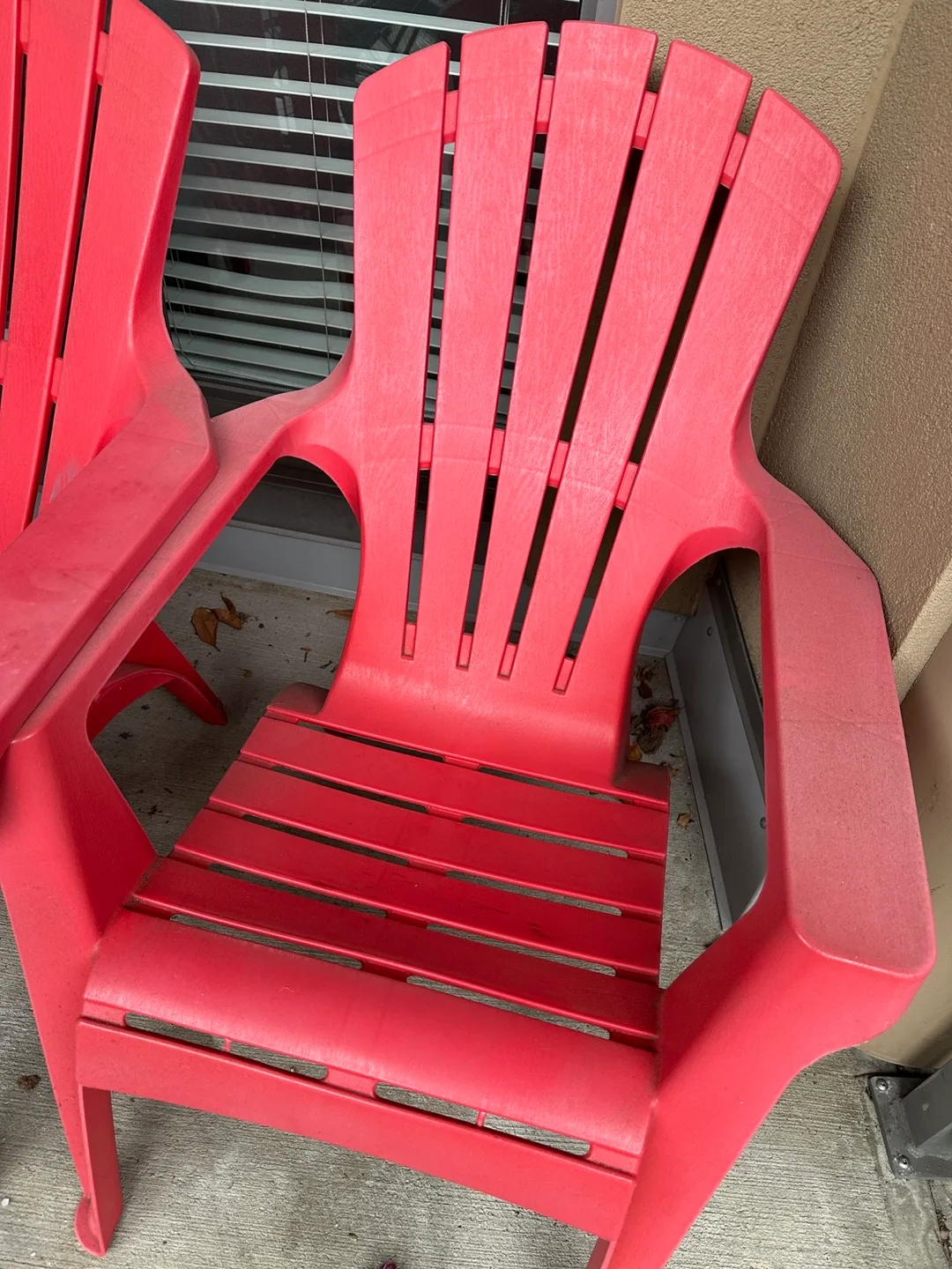 Pair of Red Plastic Adirondack Chairs image indicator(3)