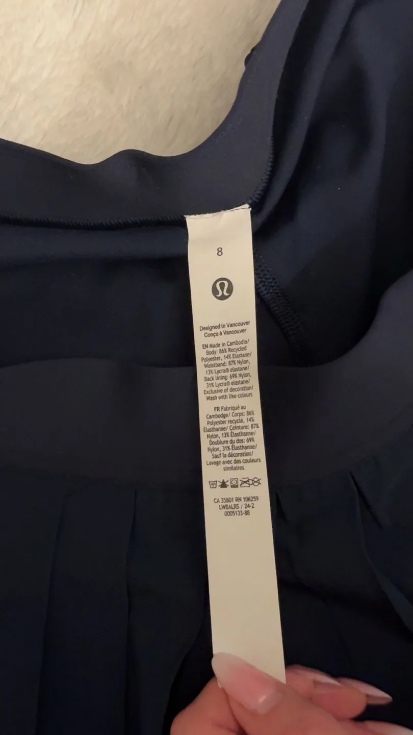 Lululemon Navy Pleated Tennis Skirt image indicator(2)