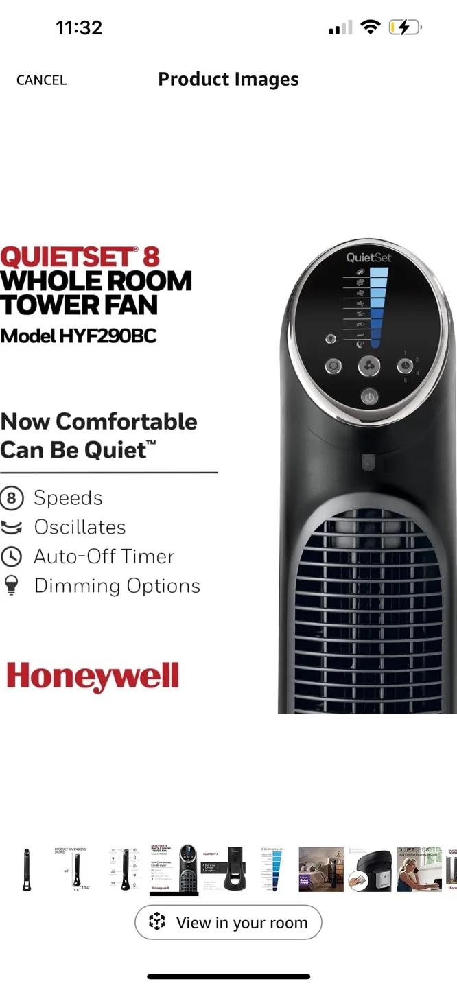 Honeywell QuietSet 8 Whole Room Tower Fan - HYF290BC image indicator(2)