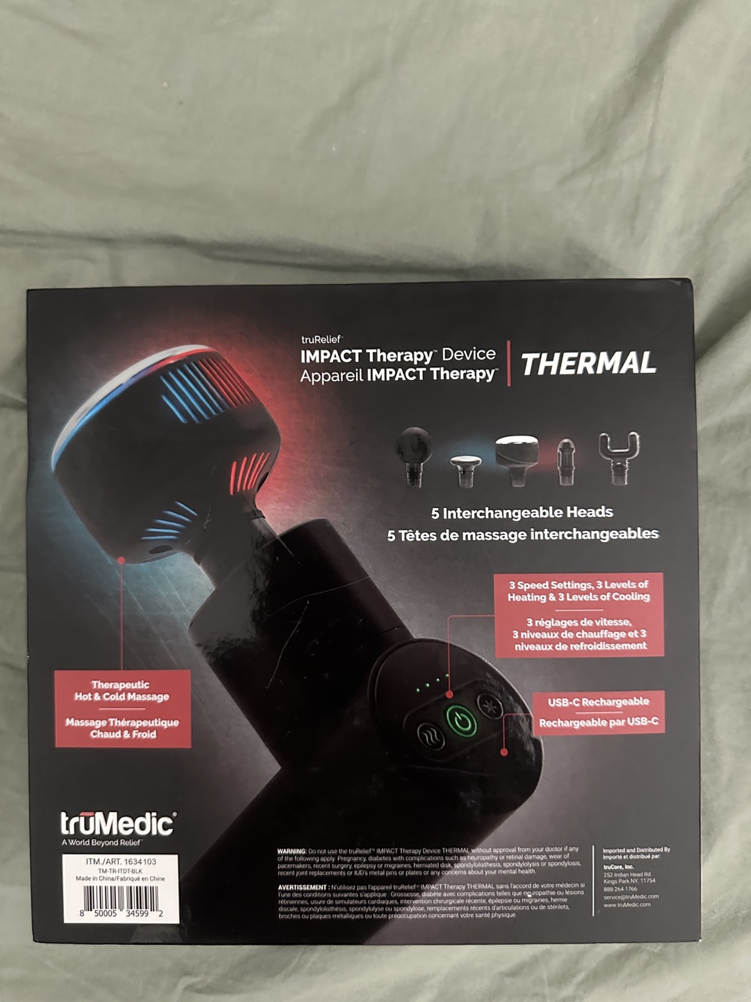 truMedic truRelief IMPACT Therapy Device - Thermal Massage Gun - photo 2
