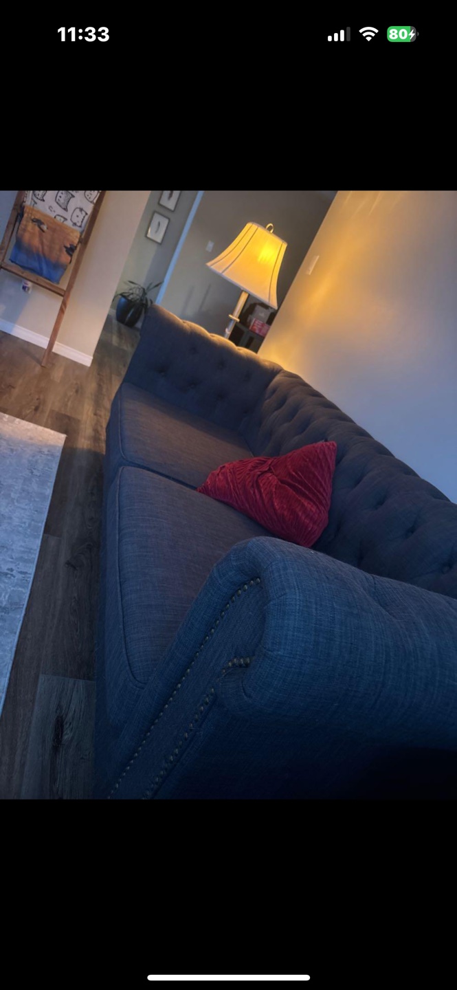 Dark Grey Tufted Sofa
