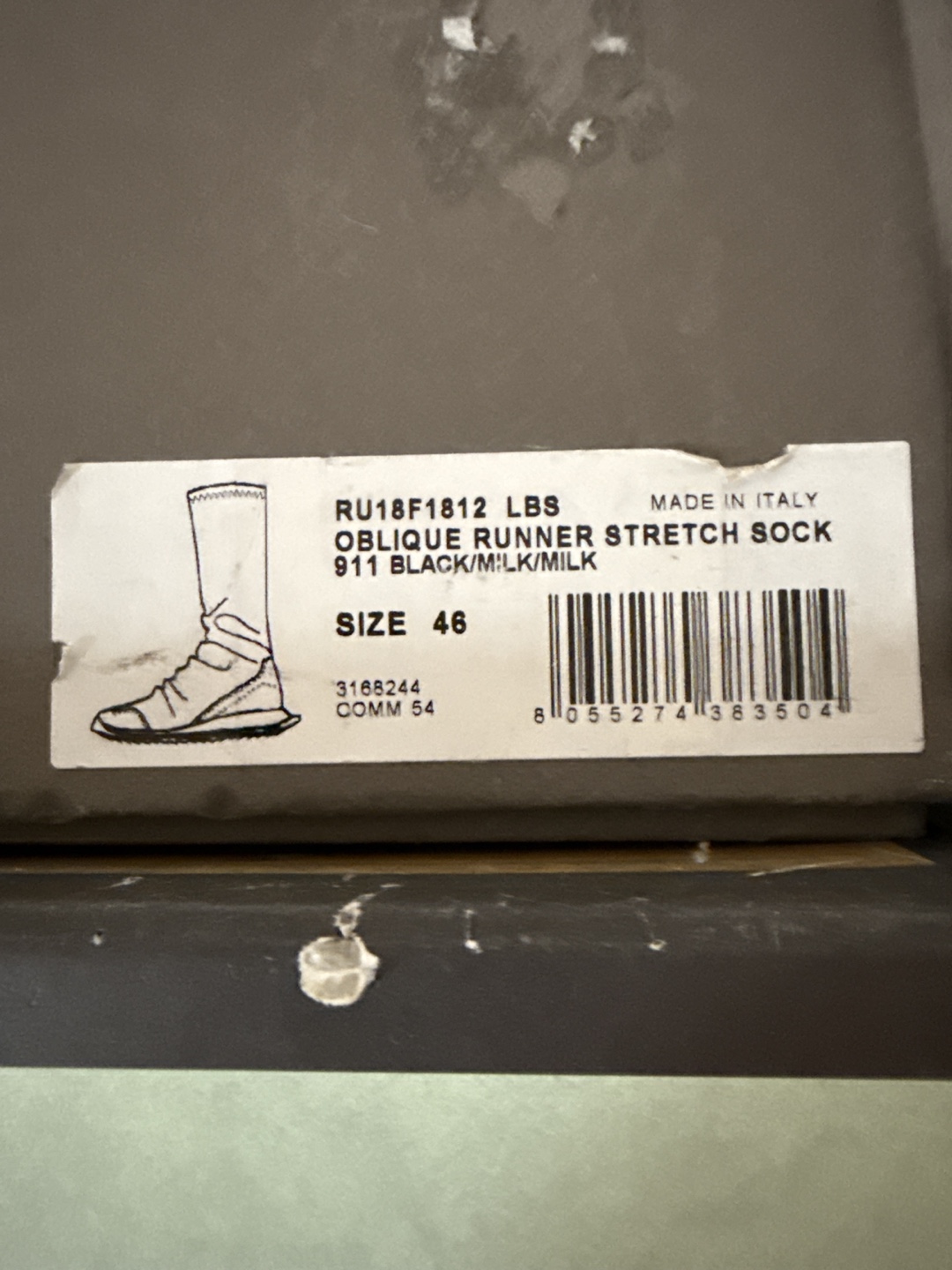 Rick Owens Oblique Runner Stretch Sock Boots - Size 46