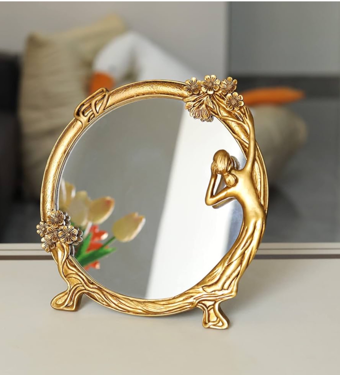 Gold Decorative Wall art Mirror /Tabletop Mirror
