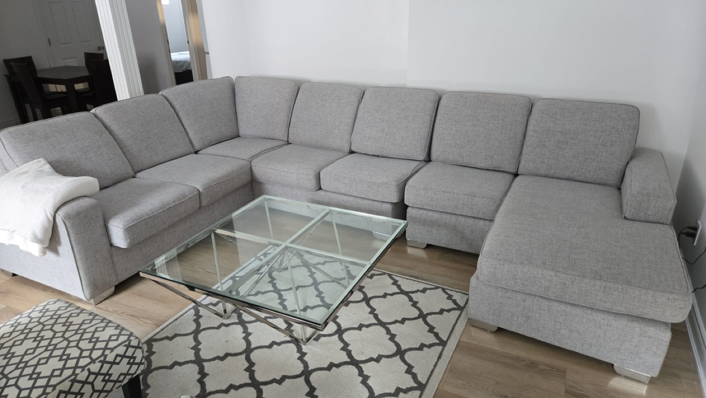 Grey L-Shaped Sectional Sofa - photo 3