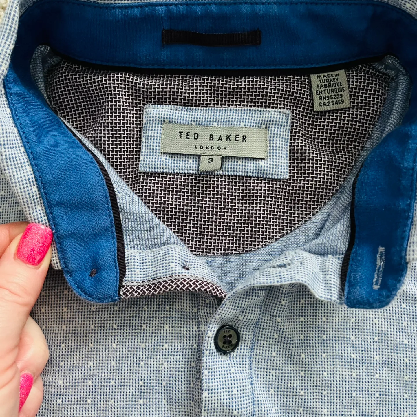 Ted Baker London Men's Size 3 Grey Polo Shirt image indicator(4)