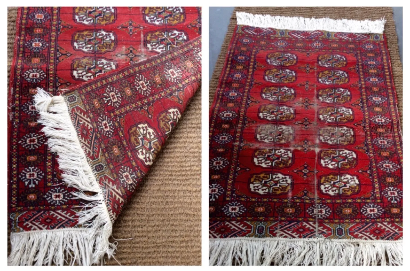 ⭐️Small beautiful antique handmade wool Turkmen rug⭐️ image indicator(2)