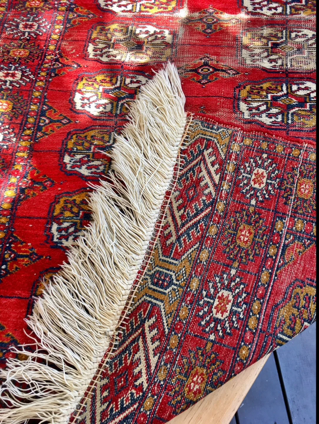 ⭐️Small beautiful antique handmade wool Turkmen rug⭐️ image indicator(3)