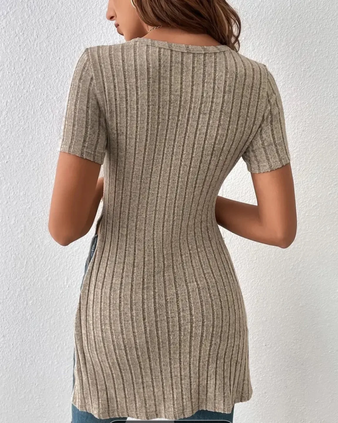 🥕Brand new Women's Ribbed Knit Side-Slit Tunic Top image indicator(2)