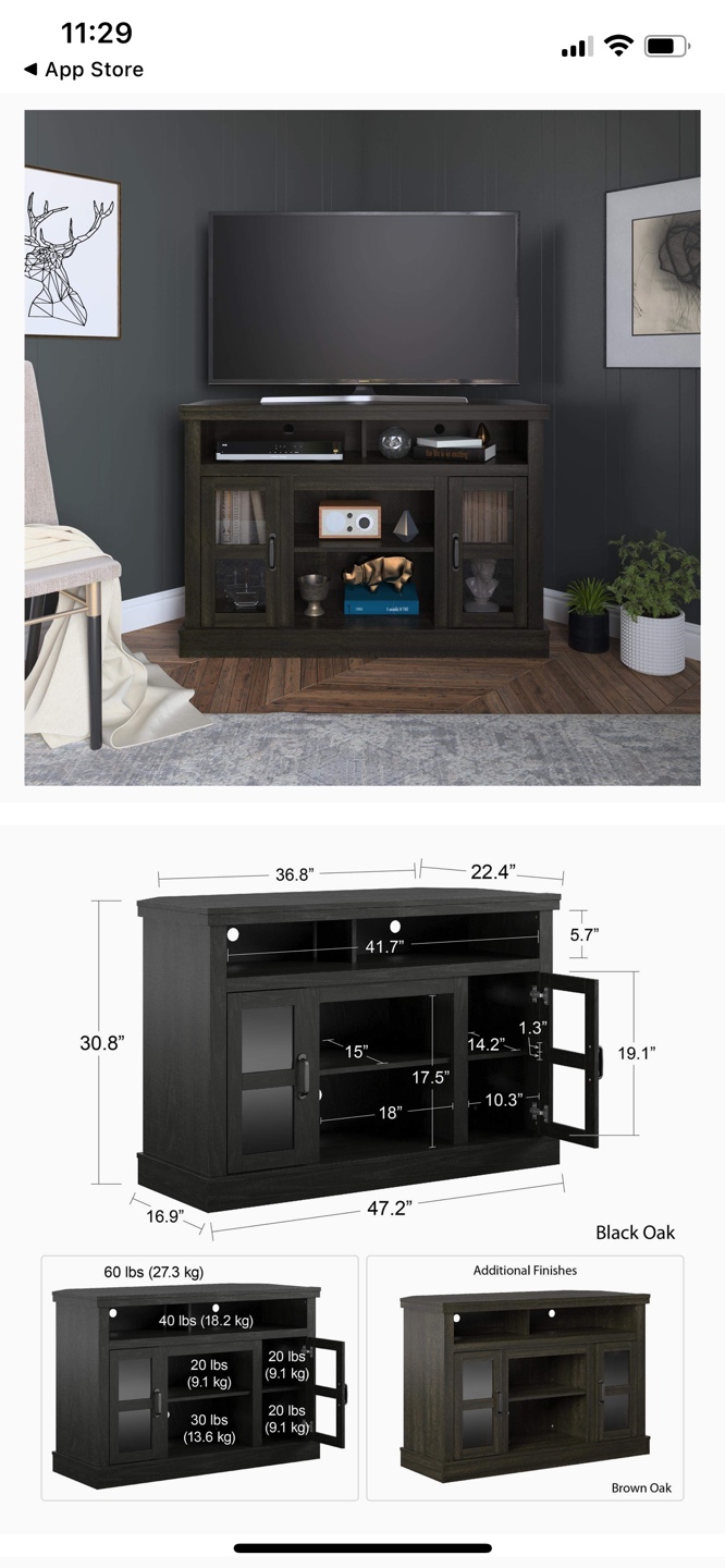 Black Oak TV Stand