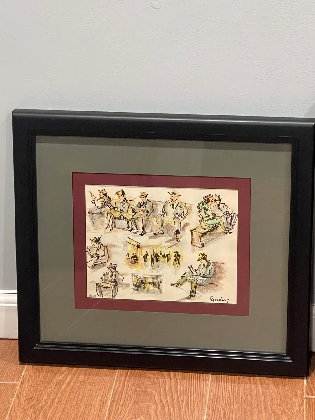 Pair of Framed watercolor Sketches image indicator(2)