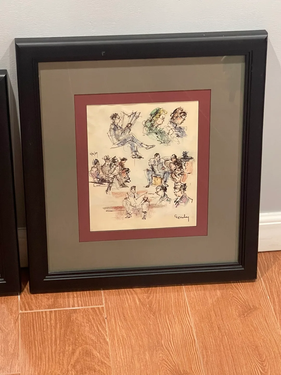 Pair of Framed watercolor Sketches image indicator(3)