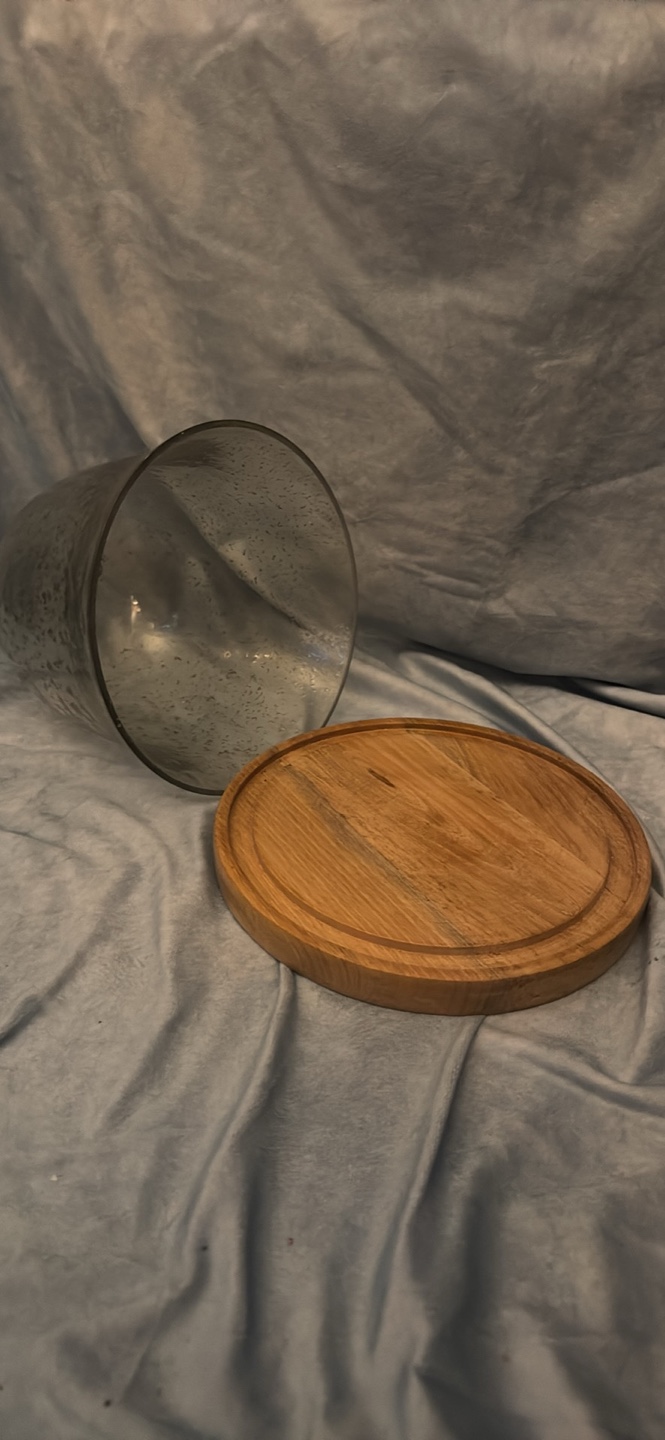 Glass cloche with wooden base - photo 2