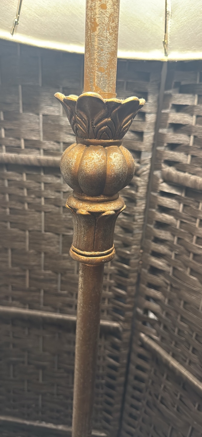 Gold Floor Lamp with Beige Shade - photo 2