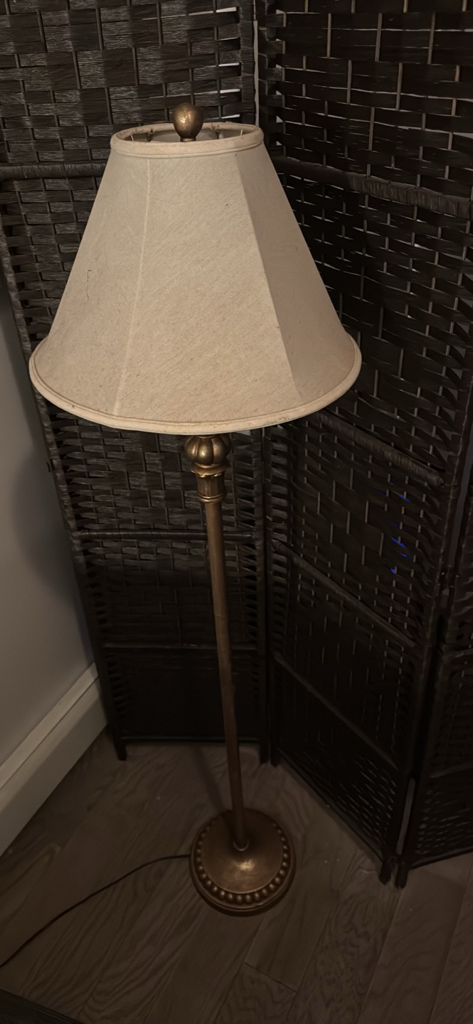 Gold Floor Lamp with Beige Shade - photo 4