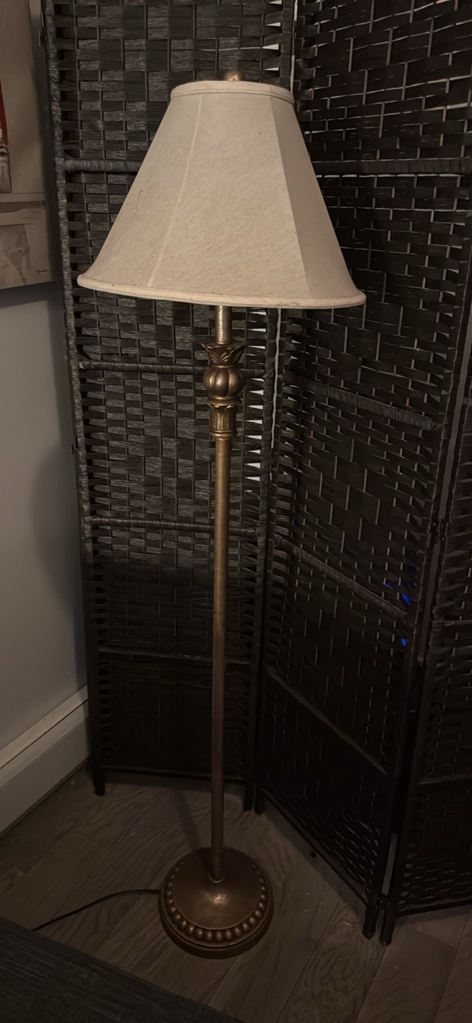 Gold Floor Lamp with Beige Shade - photo 5