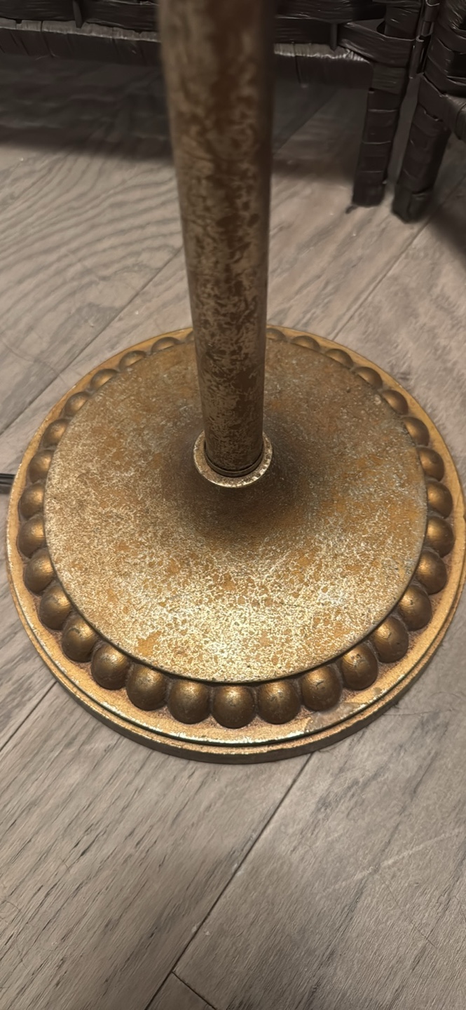 Gold Floor Lamp with Beige Shade - photo 3
