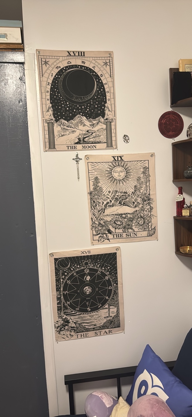 Set of Three Tarot-Inspired Wall Tapestries