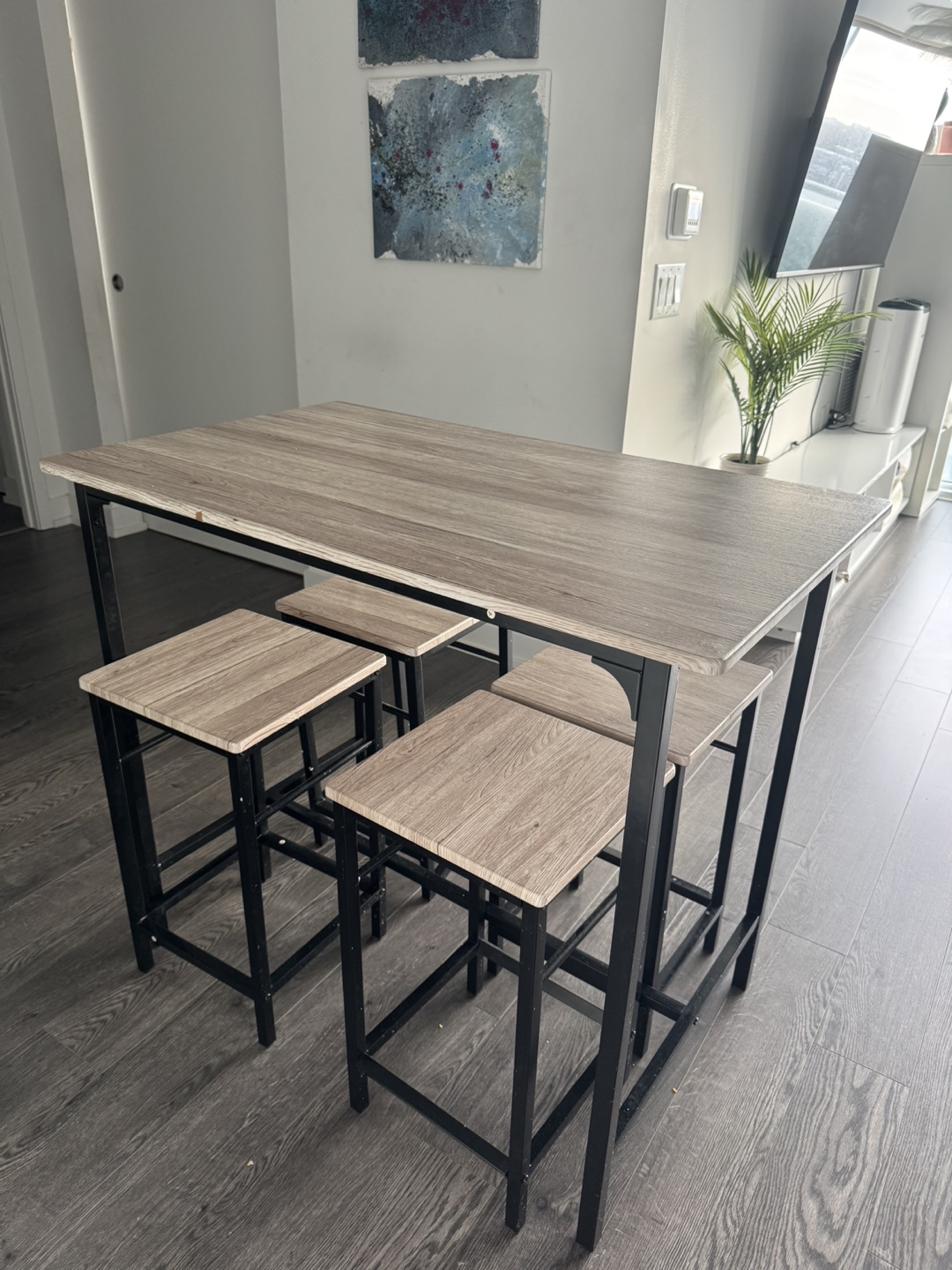 Kitchen Table Set with 4 Stools - photo 3