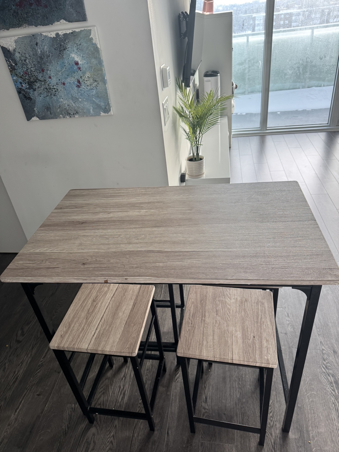 Kitchen Table Set with 4 Stools - photo 2