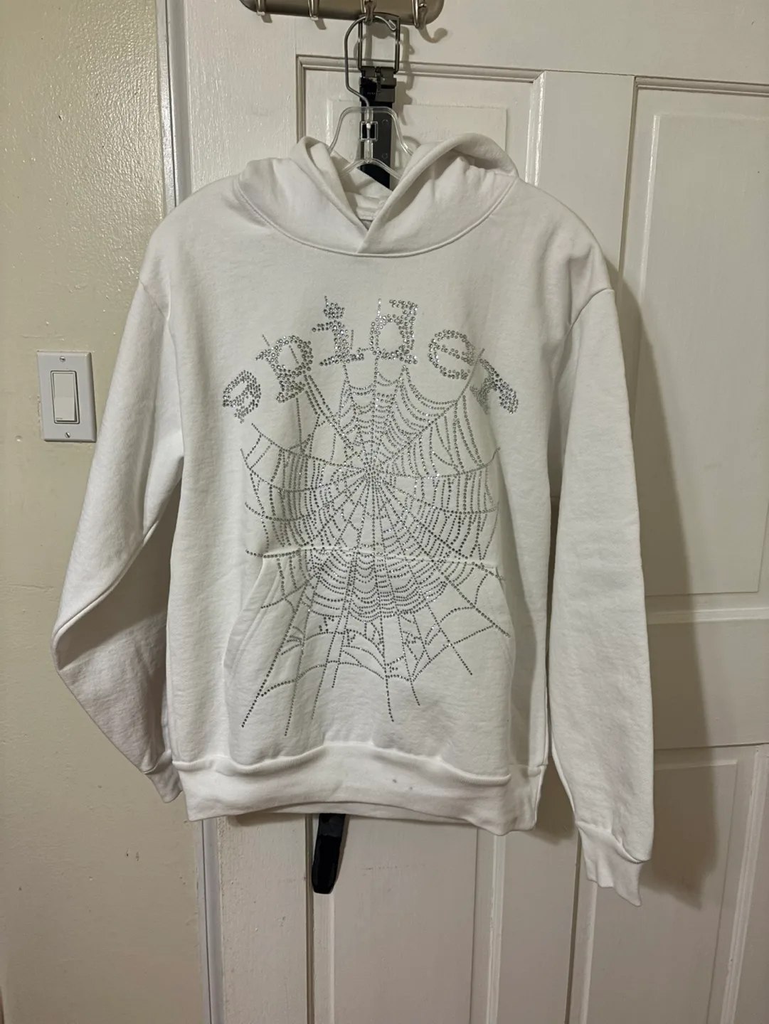 Sp5der Rhinestone Hoodie Sz Small thumbnail