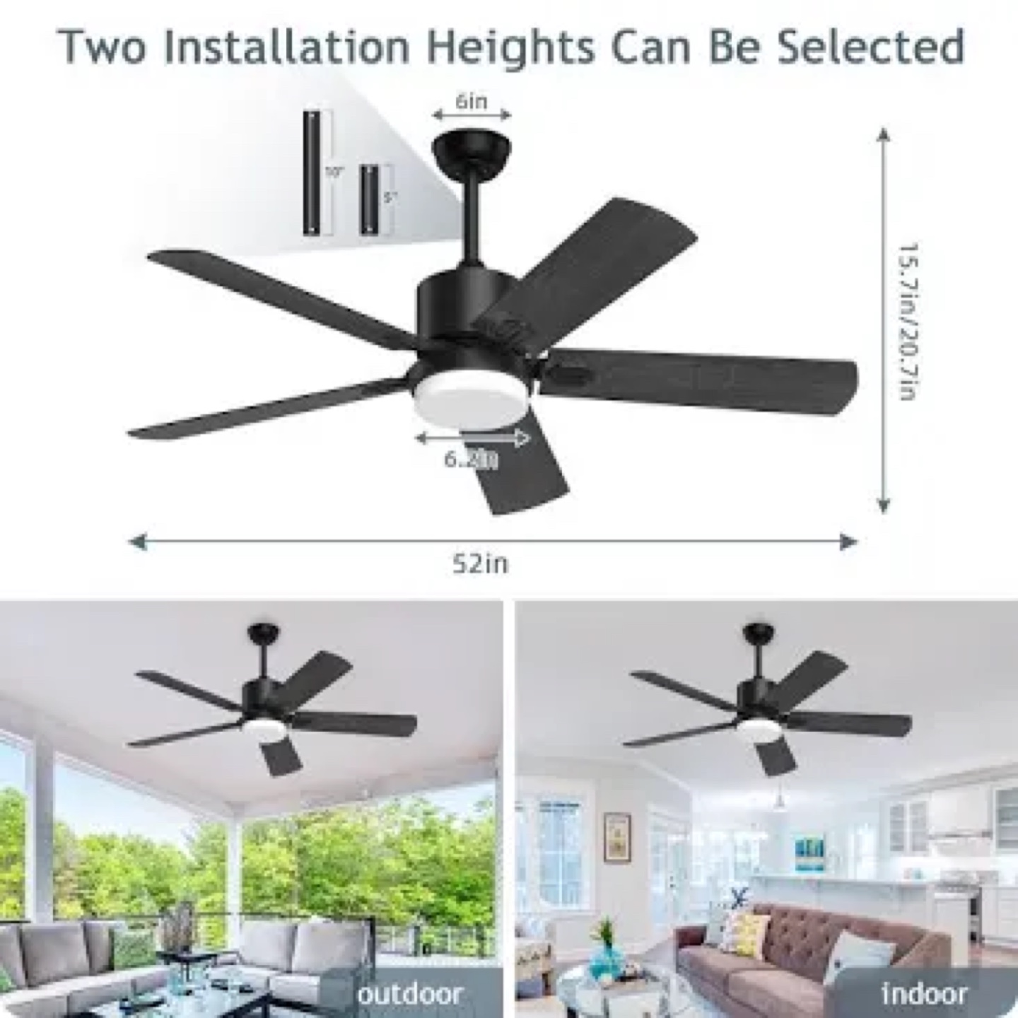 52in Ceiling Fan with Light and Remote (Brand New) - photo 4