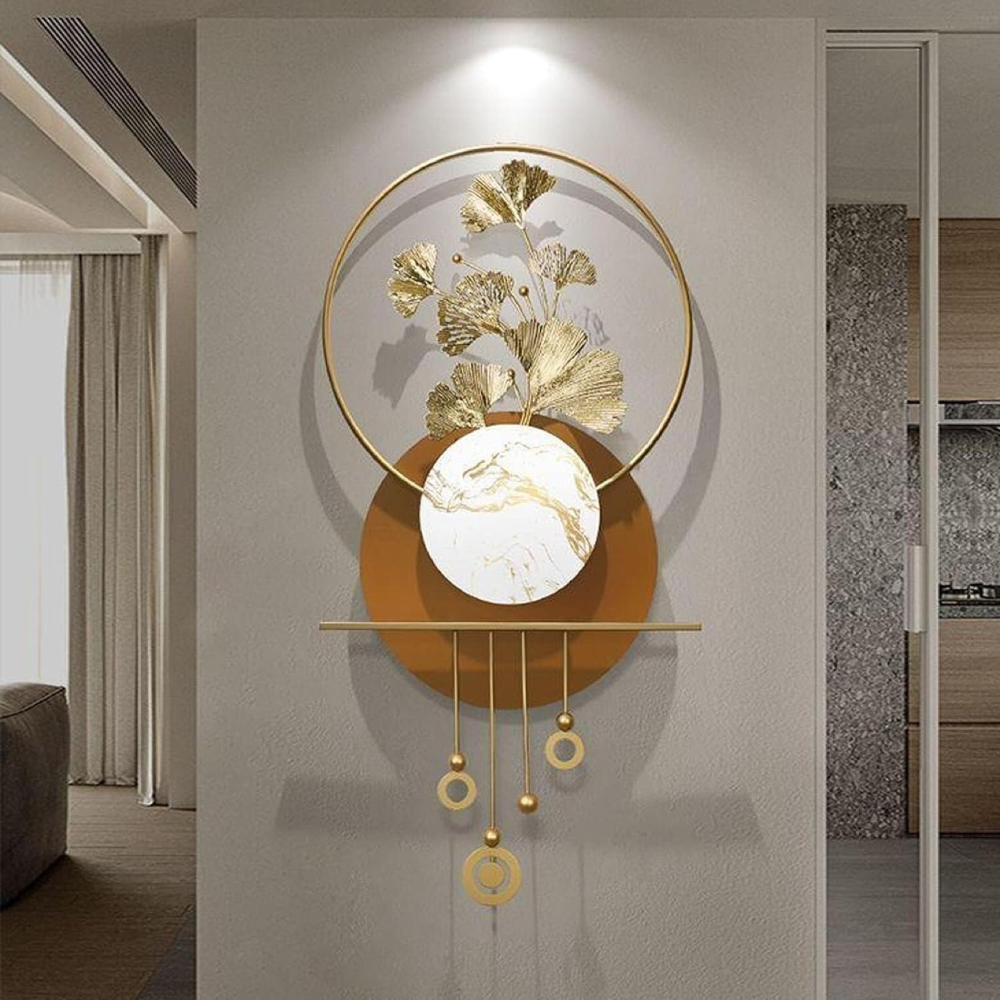 47’x24’ Elegant Gold and White Metal Wall Decor (Brand New)