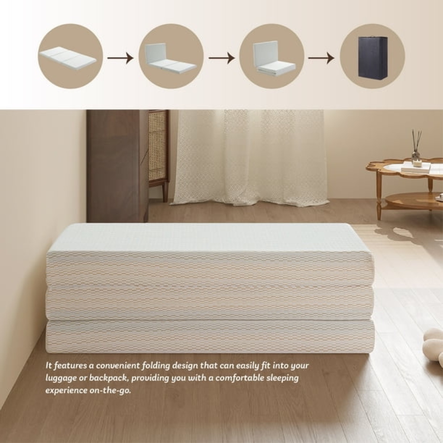 4inch Tri-Fold Portable Mattress Twin Size - photo 4