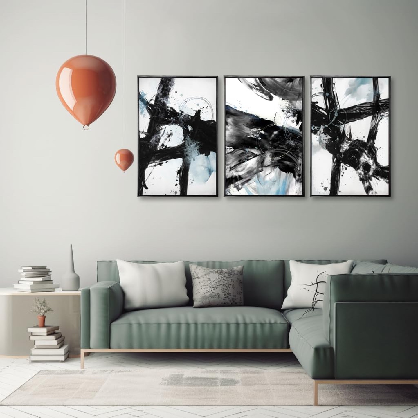 24inx32inx3 Abstract Triptych Wall Art (Brand New) - photo 3