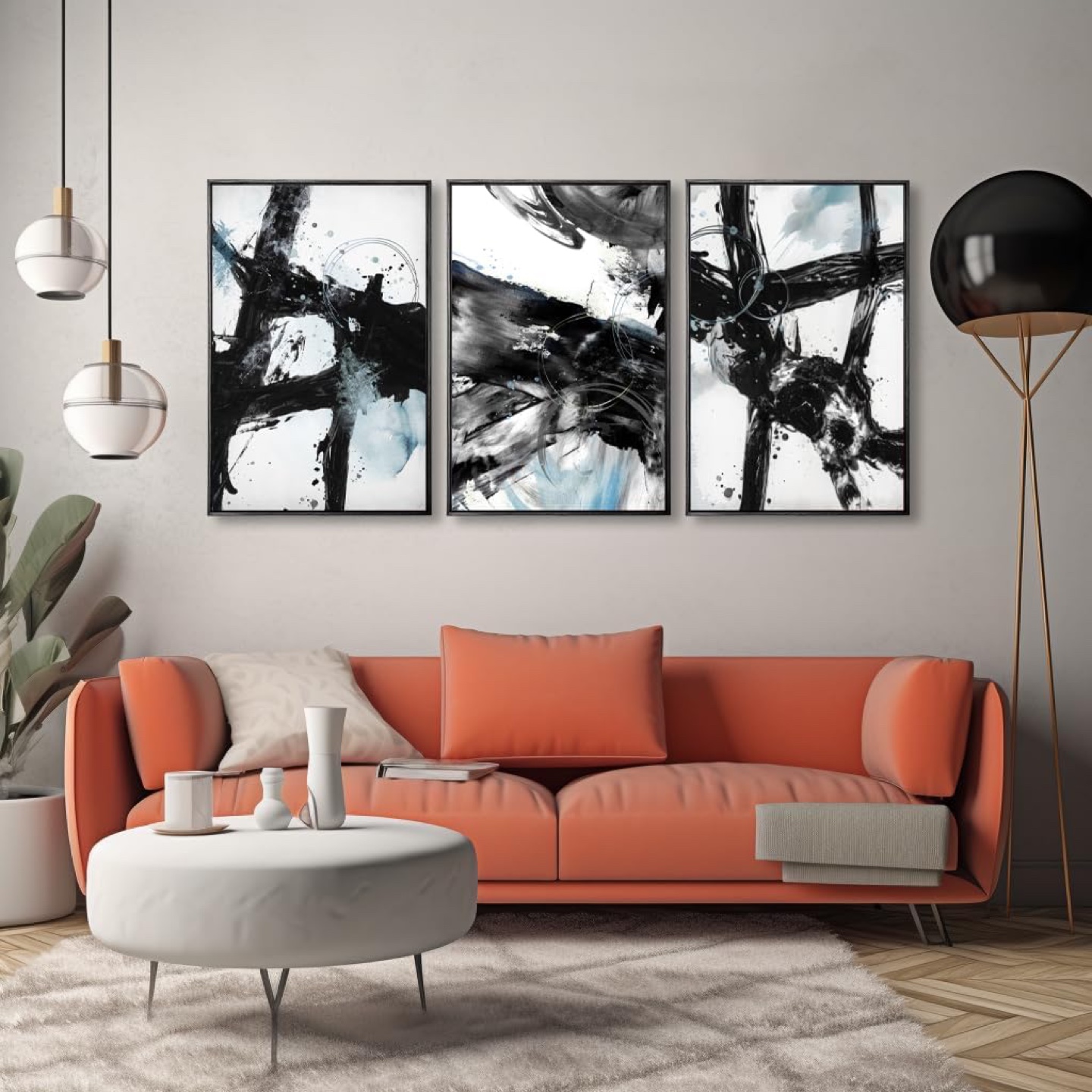 24inx32inx3 Abstract Triptych Wall Art (Brand New) - photo 4