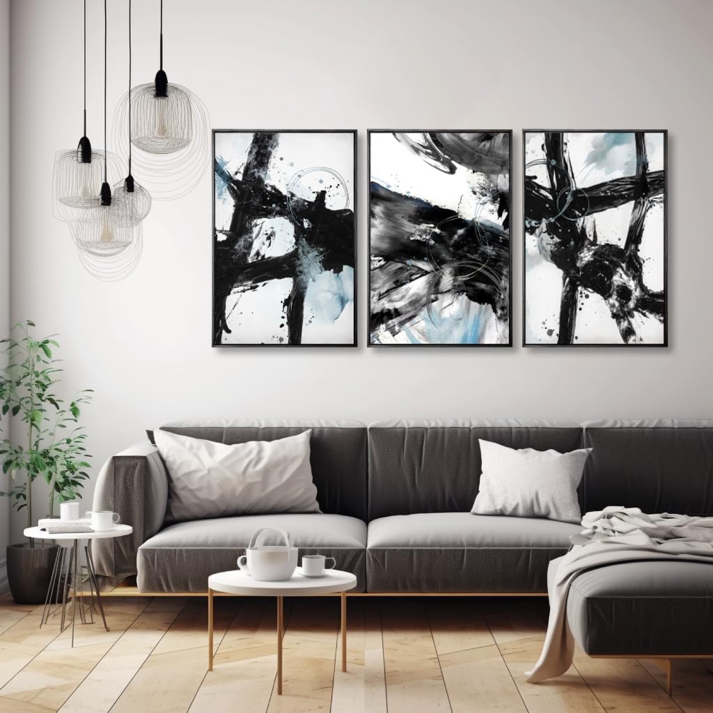 24inx32inx3 Abstract Triptych Wall Art (Brand New) - photo 5