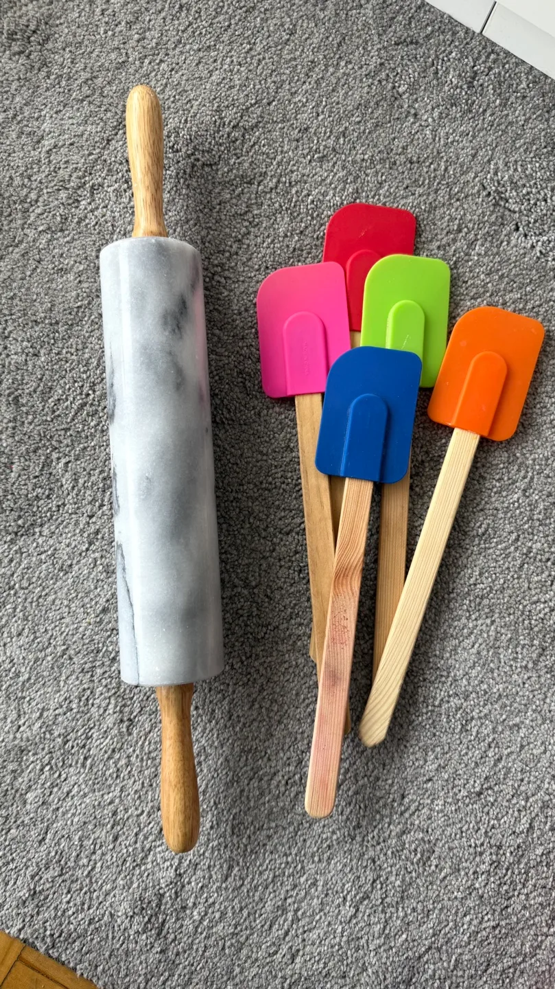 Real Marble Rolling Pin and Silicone Spatulas thumbnail