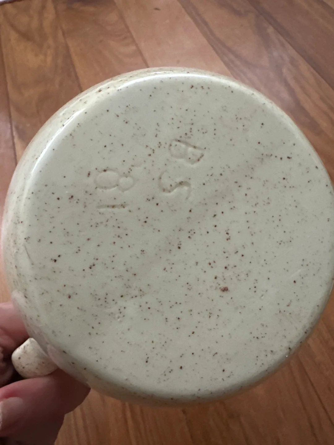 Vintage Speckled Cream Pitcher with Rose Design image indicator(3)