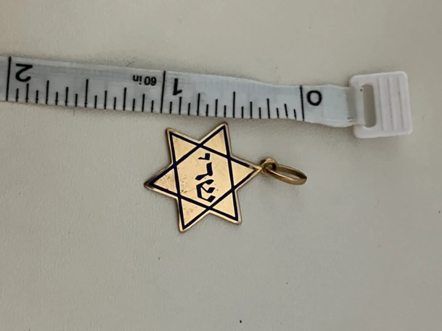 18 k Gold Star of David Pendant Charm image indicator(3)