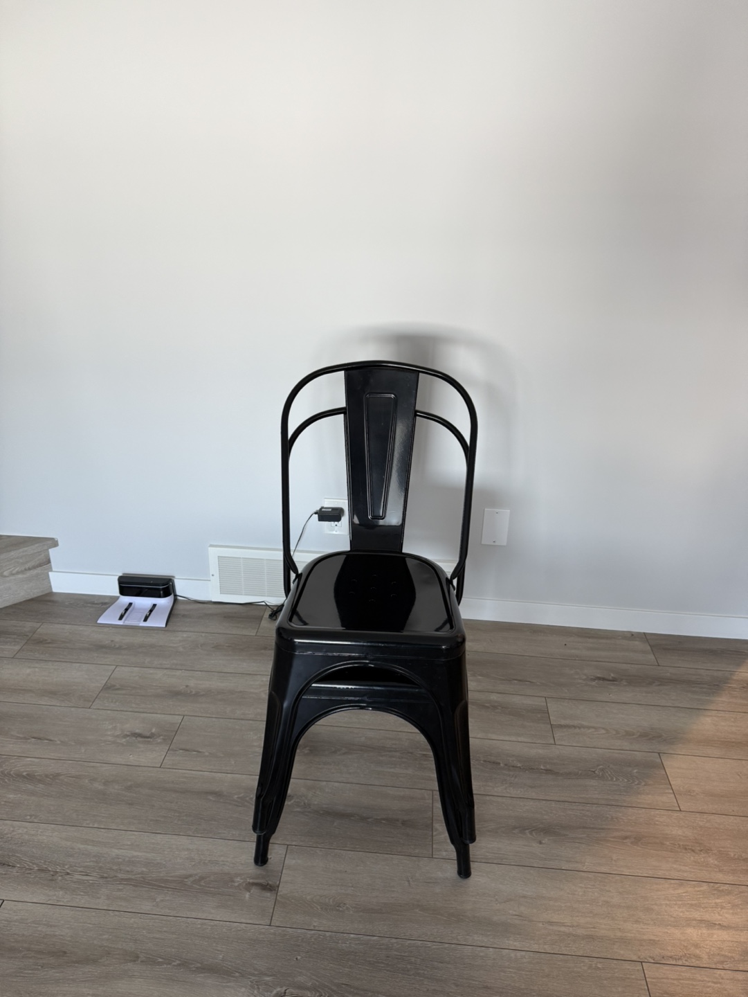 Pair of Black Metal Chairs - photo 2