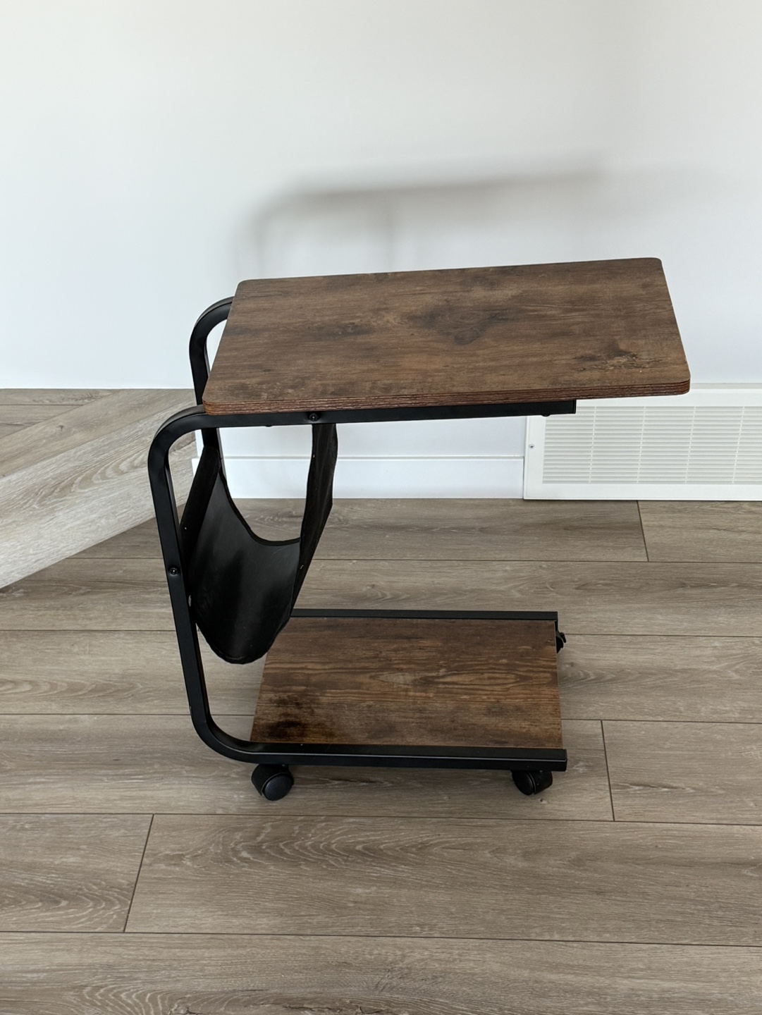Rolling Side Table with Storage