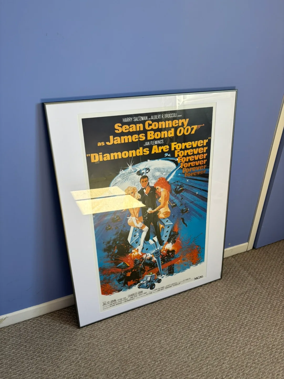 Vintage James Bond movie poster Diamonds are Forever image indicator(2)