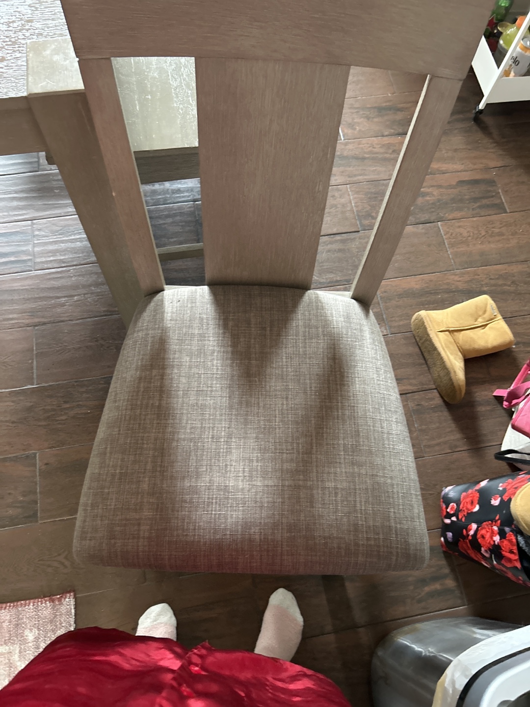 Grey Wood Dining Set with Bench - photo 3